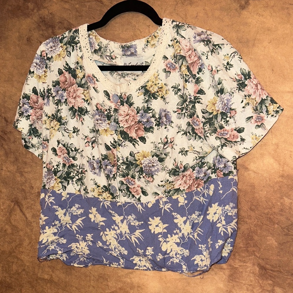 Ms Conduct Floral Short Sleeve Top - Multicolor